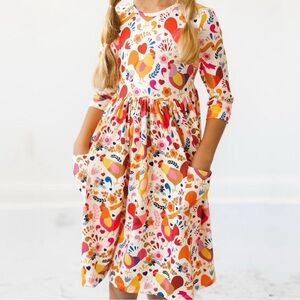 Mila & Rose Colorful Little Red Hen Pocket Twirl Dress
